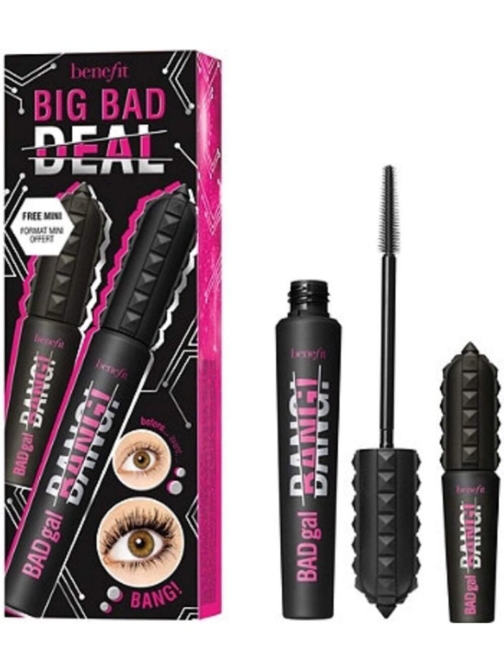 Full Size & Mini Volumizing Mascara Set - Long-Lasting, Waterproof, Bold Lashes